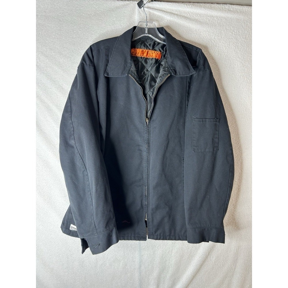 Red Kap Max Traxx Mens Black Quilted Lined Twill Work Jacket JT50BK2 Size Large